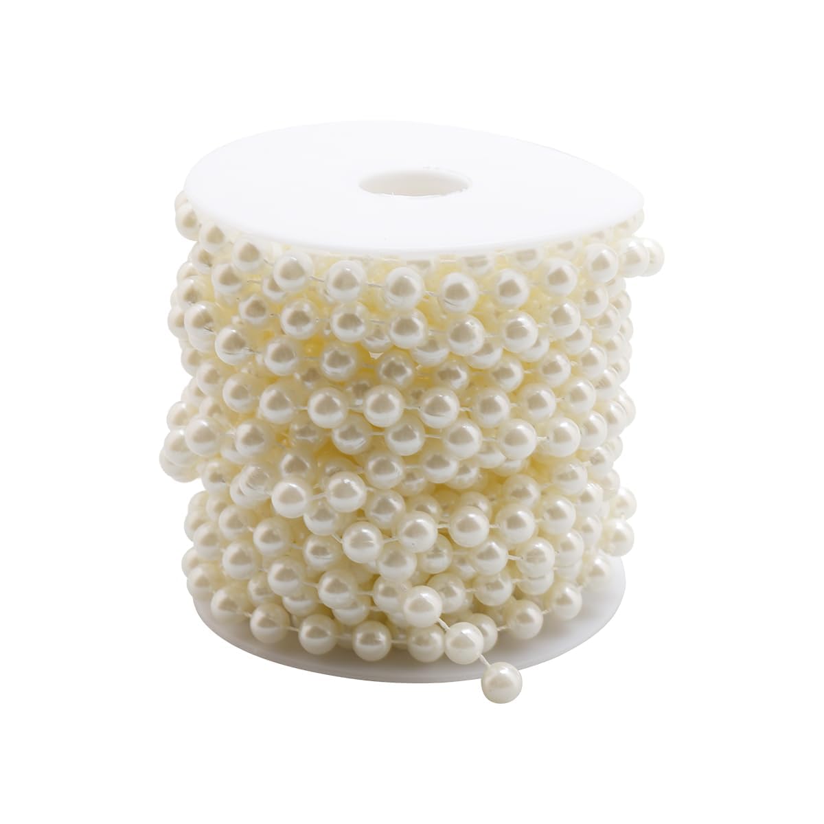 Tabanzhe Pearl Beads String Chain Garland - 10M/Roll Pretty Beads Line DIY Crafts Home Wedding and Party Decoration Jewelry Making(8mm)