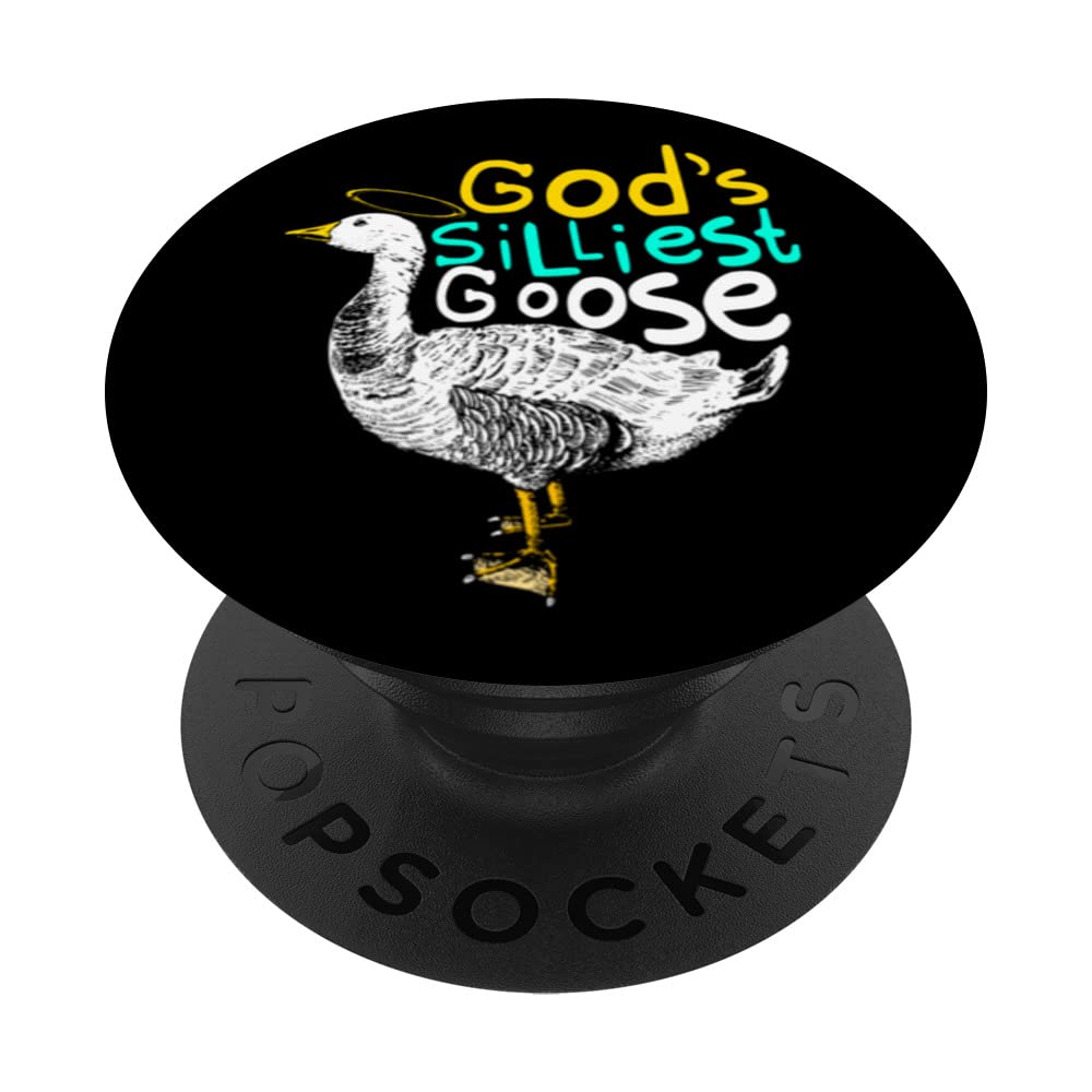 Gods Silliest Goose on the Loose Funny Goose PopSockets Swappable PopGrip