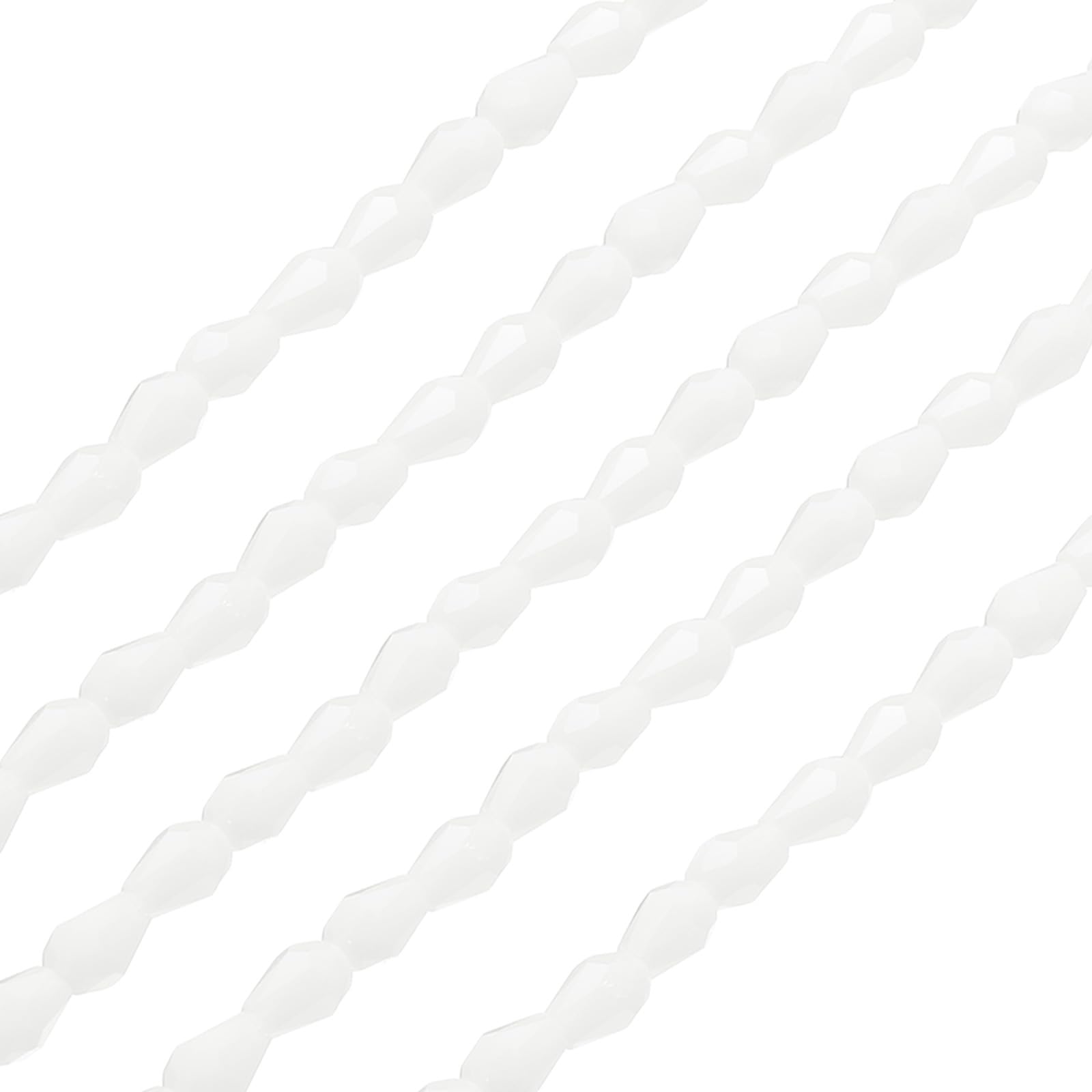 PATIKIL Teardrop Faceted Beads, 325 Pcs White Bicone Birthstone Bead Glass Crystal Assortments Vertical Hole Shape for DIY Crafting Bracelet Necklace Jewelry Making, 4x6mm