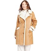Frye womens Edge Stitich Faux Shearling Coat