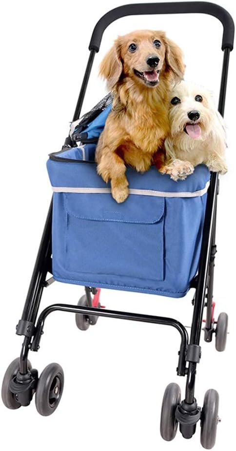 Ryan Dog Pushchair, Stroller Pram Carrier Traveling Outdoor Pet Portable Cat Trolley For Small Medium Dogs Baby Carriage (color : Blue)