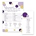 Purple and Gold Baby Shower Games for Girl - Fun Animal Matching Gender Reveal Games for Guests, Royal Princess & Mermaid Theme, Perfect Prize Activities, Favors, 4x6, 25 Cards
