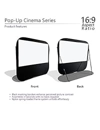 Elite Screens POP84H. Serie Pop Up Cinema. Monitor de proyección para interiores y exteriores, de 84 pulgadas, diagonal de 16: 9. Portable. Blanco