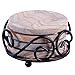 GoCraft Round Metal Coaster Holder with Cork Paded Base | Coaster Holder without Coasters - For Coasters Upto 4