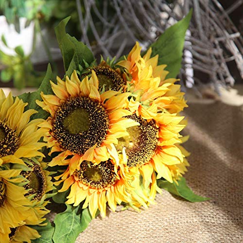 XDgrace Sunflower Bouquet Artificial Flowers, Summer Silk Large