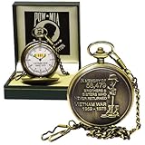 Vietnam War Memorial Pocket Watch - Bronze-finish Metal with Gift Box
