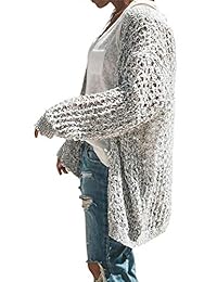 FISACE - Jersey de punto para mujer, con parte frontal abierta, de manga larga, para mujer