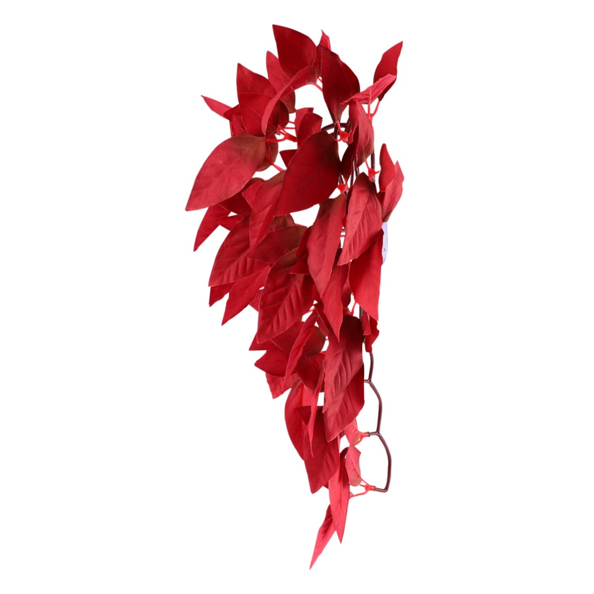 VANZACK Artificial Vine, Plastic Fake Hanging Plants with Sucker - Red for Reptile Terrarium Habitat Decor Aquarium Fish Tank Ornament