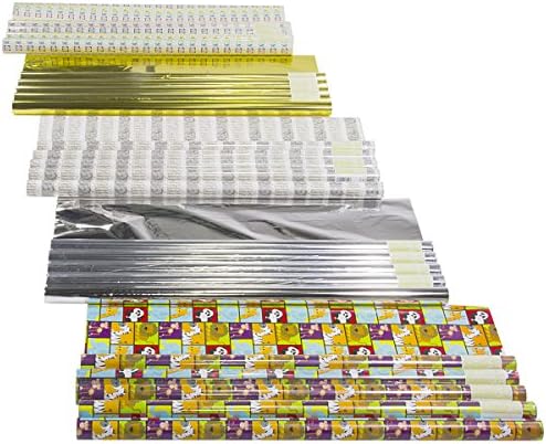 Set of 24 Rolls All-Occasion Wrapping Paper Bulk Variety Pack Holiday Wedding Christmas Birthday Gift Wrap