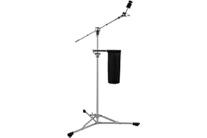 TENTOTEN Cymbal Stand with Drumstick Holders, Cymbal Boom Stand Adjust High Boom and Straight Combo, Classic Flat Base Boom Cymbal Stand with Rubber Feet