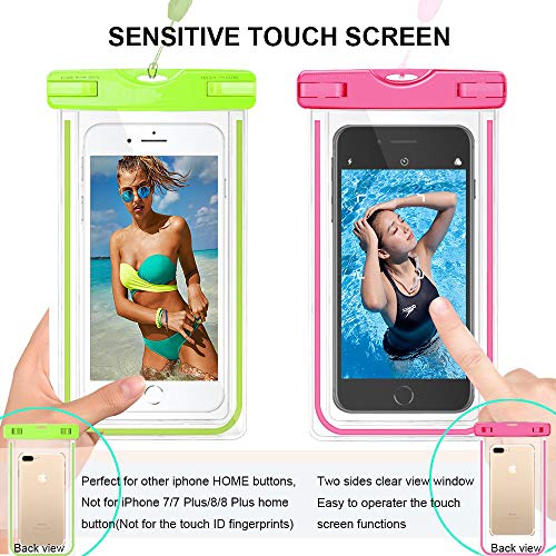 image for GLBSUNION Waterproof Phone Case, 4 Pack Universal Waterproof Pouch Dry