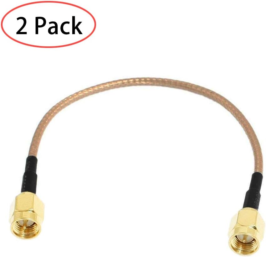 TengKo SMA Male to SMA Male 2 Pack Connector Extension Cable RG316 Antenna Cable WiFi Wireless Pigtail Jumper Low Loss Patch Lead For SDR Devices Baofeng FPV FCC Emissions Testing