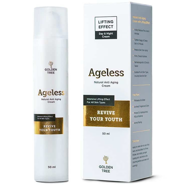 Golden Tree Ageless Anti-Wrinkle Face Cream – Day and Night Face Moisturiser for Dry Skin – Smoothing and Nourishing Care for All Skin Types – 50 ml