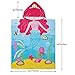 Catalonia Mermaid Hooded Bath Towel for Girl 2-6 Years Old,100% Cotton Swim Poncho Towel, Sand Proof Beach Pool Towel for Child Kids Toddler