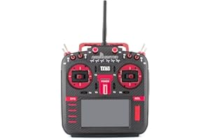 ROTORLOGIC RadioMaster TX16S Mark II MAX Edition 2.4GHz 16 Channel EdgeTX OpenTX Radio Transmitter Leather Grips CNC Finished Components Mode 2 (Carbon Red, 4-in-1 w/Hall V4.0)