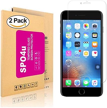 iPhone 7 Screen Protector, SPO4u [2 Pack] Tempered Glass Screen Protector For Apple iPhone 7 [3D Touch Compatible] 0.25mm Screen Protection Case Fit 99% Touch Accurate (Clear)