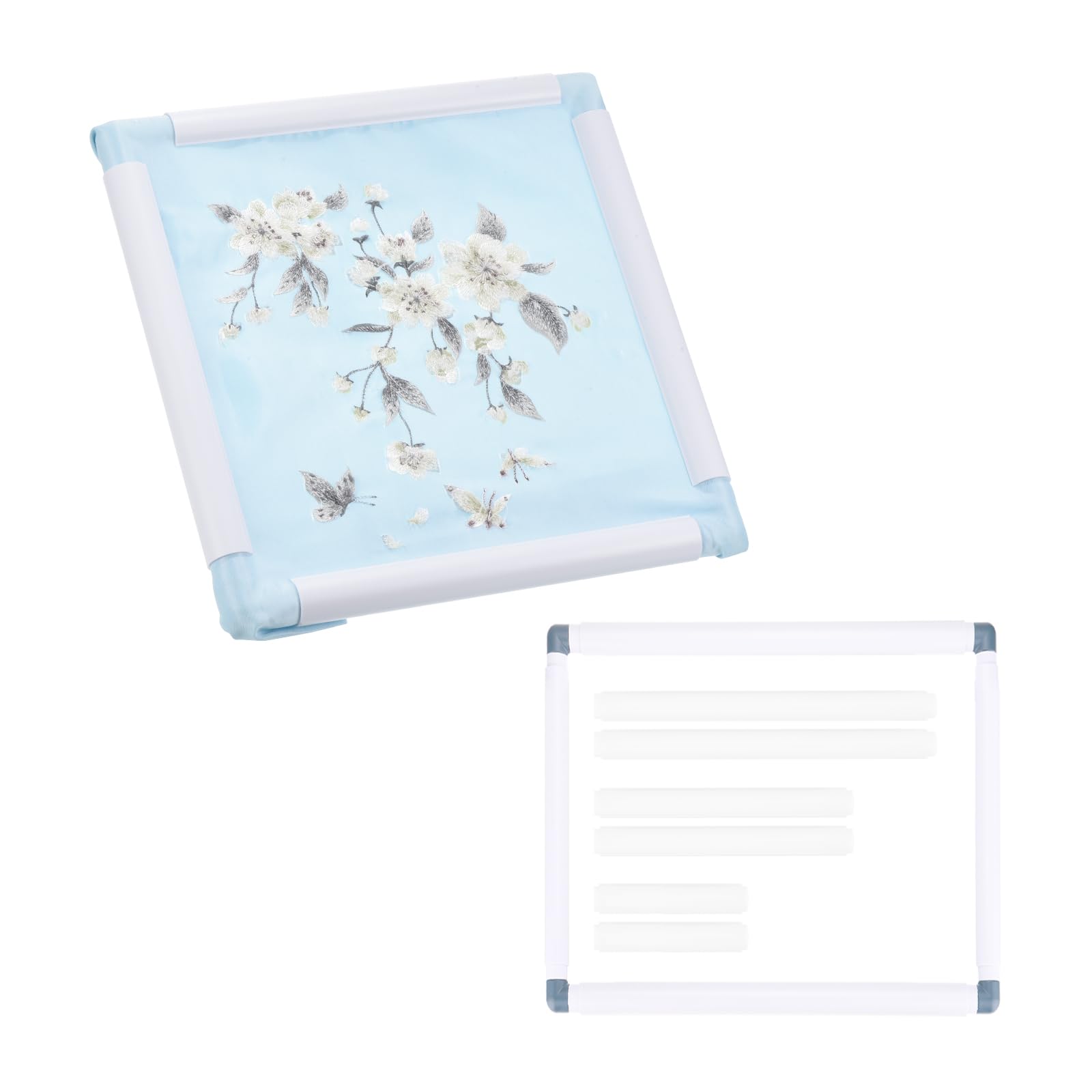 PATIKIL 5 in 1 17"x17",17"x11",11"x8" , 11" x6" ,8" x6" Square Embroidery Hoop Cross Stitch Hoops Frames Cross Stitch Hoop Embroidery Snap Frame DIY Sewing Tools, Dark Blue