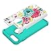 IPHONE 7 PLUS Case, LUXCA Robust Defender [Image Designed] [Shock Proof] Hybrid Dual Layer Ultimate Protective Back Cover for IPHONE 7 PLUS (Rainbow Teal Rose)