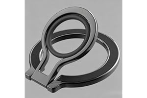 Magnetic Phone Ring Holder Foldable Zinc Alloy 360° Rotation Adjustable Portable Desktop Car Phone Stand for iPhone 17/16/15/