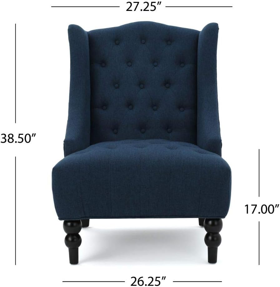Christopher Knight Home Toddman High-Back Fabric Club Chair, Dark Blue: Furniture & Decor