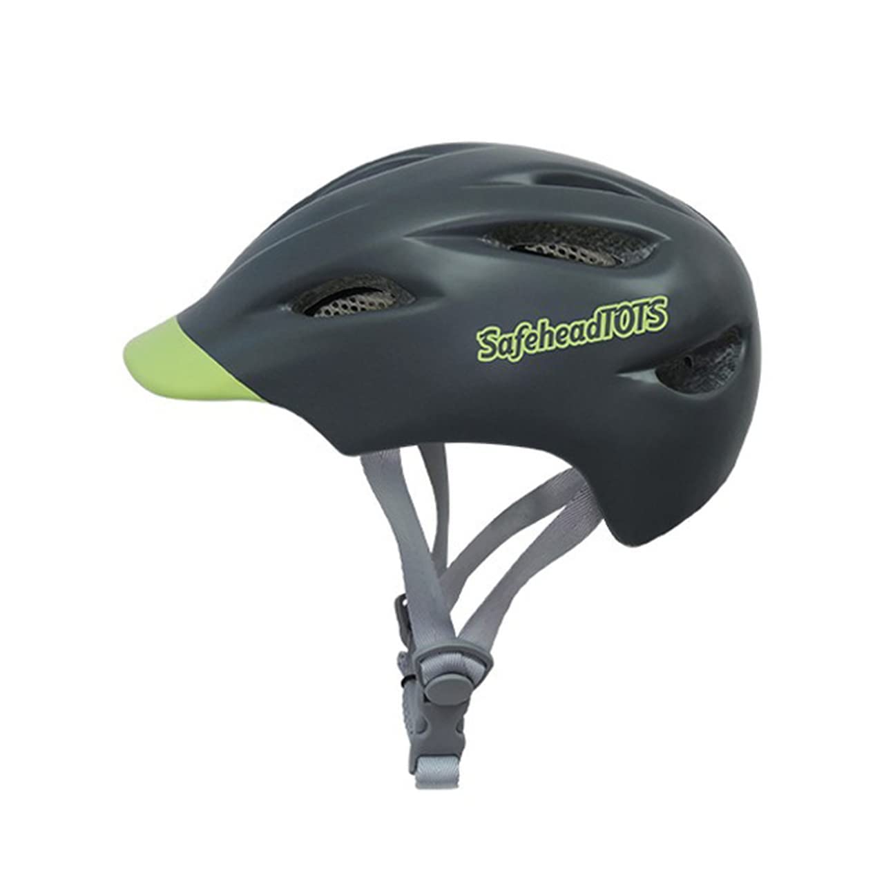 SafeheadTOTS Kids bike helmet CE-CPSC Certified Toddler Bike Helmet 2-4 Years for Boys Girls Washable Inner Lining, Safety Crash Helmet, In-Mold, Perfect for Bicycle, Scooter Balance Bike Grey-green