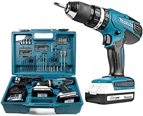 Makita 18 V Cordless Combi Drill, 2 x Batteries and Charger, Black