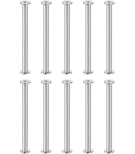 PATIKIL 24 Sets Chicago Screws – 6x70mm 304 Stainless Steel Binding Posts For Leather, Belts, Scrapbooks & Photo Albums (Silver)