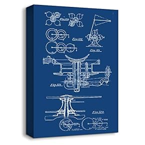 Vintage Structure Drawings Home Artwork for Living Room Bedroom