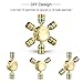 Fidget Hand Spinner Gold Mothca 3-5 Minutes Super Quiet Smooth Fast Spin Rainbow 6 Blades Finger Spinner DIY Colorful Brass Fidget Toy Hand Relieves Perfect For ADHD Anxiety Autism Adult Kids(6 Sided)