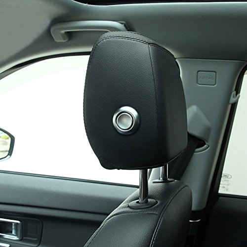 HIGH FLYING Seat Headrest Switch Button Ring Decor 4pcs ABS For Jaguar F-Pace X761 XF X260 2016-2018 XE X760 2015-2017 For Range Rover Velar 2017 2018
