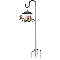 ANIDEER 84" Shepherds Hooks for Outdoor, Heavy Duty Bird Feeder Pole with 7 Prongs Base for Hanging Lantern, Hummingbird Feed