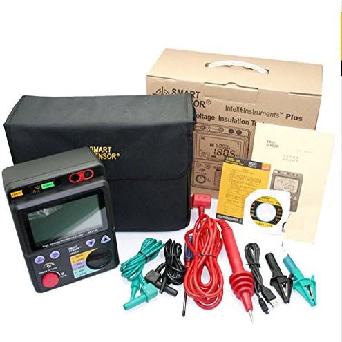 VETUS INSTRUMENTS AR3126 High Voltage Insulation Resistance Tester Megohmmeter MegOhm with Digital High Voltage Insulation Tester 500V/1000V/2500V/5000V , Black