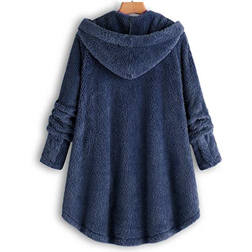 Cuekondy Hooded Faux Fur Coats for Women Winter Long Teddy Bear Jacket Button Down Fluffy Peacoat Outwear