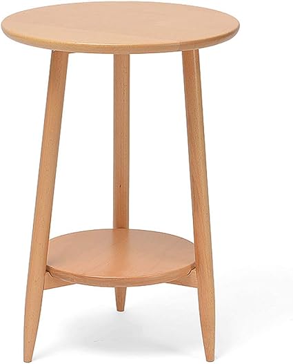 Amazon Com Fyong European Style Small End Table Coffee Table Simple Double Side Tables For Small Spaces Solid Wood Round Table Balcony Coffee Table Bedroom Phone Corner Table Color A Size