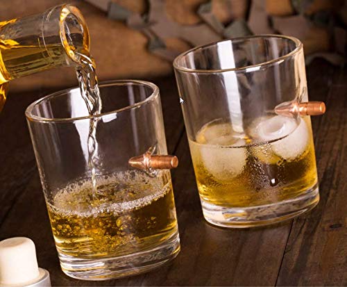 4 Lucky+Shot+Real+Bullet+Handmade+Whiskey+Glass