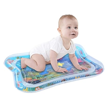 Anself Inflatable Baby Water Mat, Infant Tummy Time Playmat Toddler Fun Activity Play Center