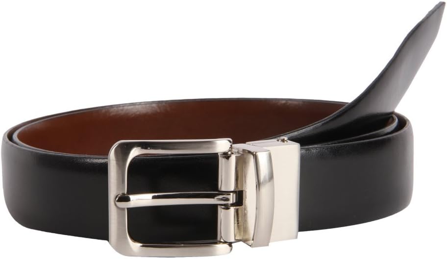 Affilare Men's Reversible Genuine Italian Leather Dress Belt Black Brown 12RB356