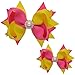 LCLHB Boutique Two-tone Stacked bows Barrette for Newborn Kids Teens Set of 20