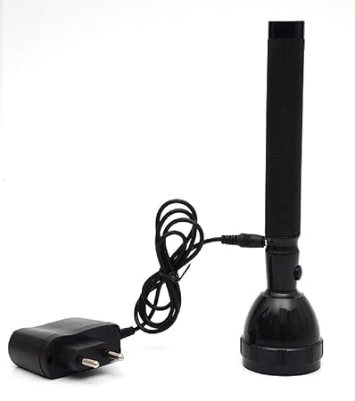 ZAUS Zilant JY-8990 Plastic High Power Rechargeable Industrial Security Purpose Metal Flashlight Torch for Camping Hiking Outdoor and Everyday Purpose (Black)