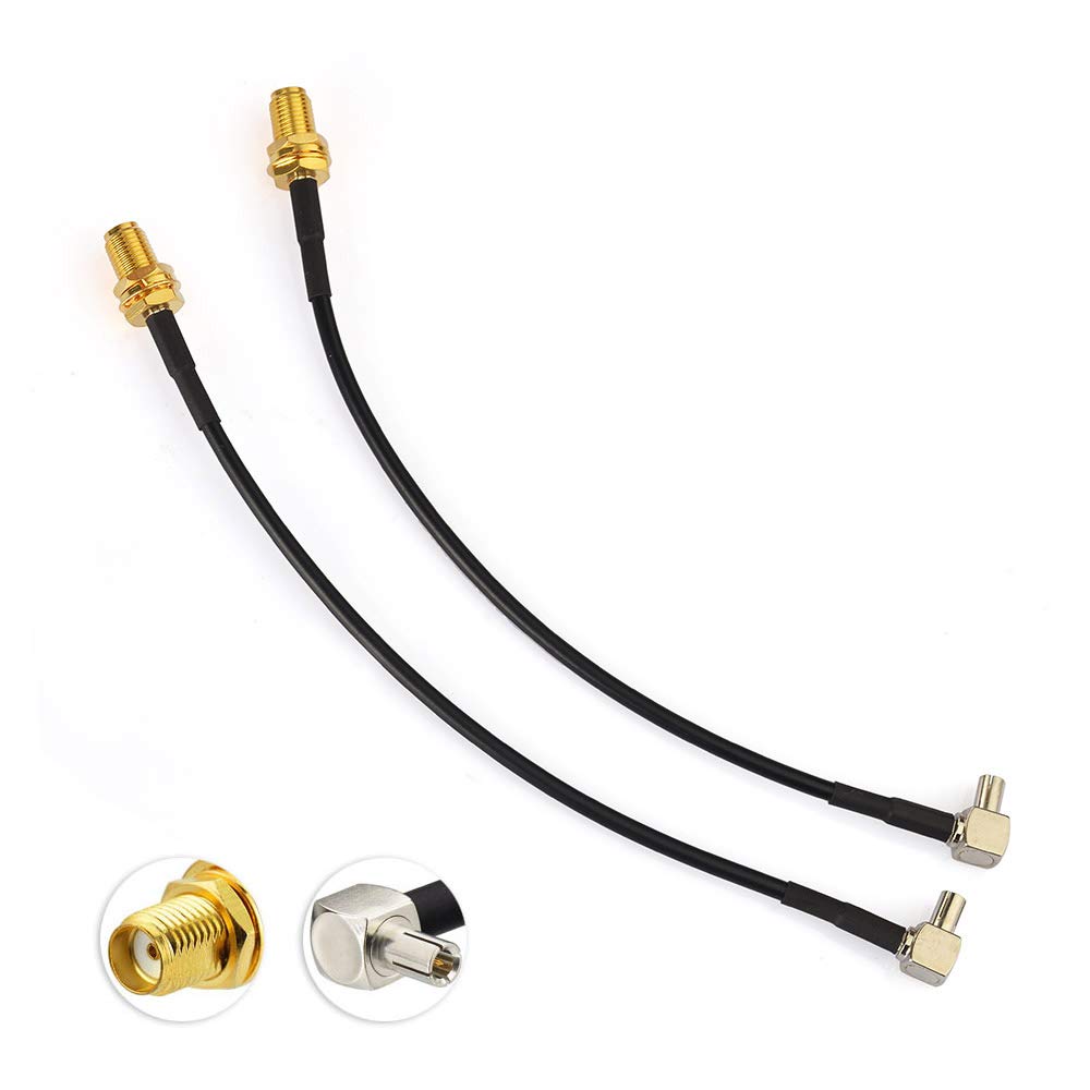 Eightwood 4G Antenna SMA to TS9 Cable 4G LTE Aerial Extension Cable SMA Female Bulkhead to TS9 Plug Right Angle jumper RG174 6inch 15cm 2pcs for Router 2G 3G LTE Antenna UMTS Mobile