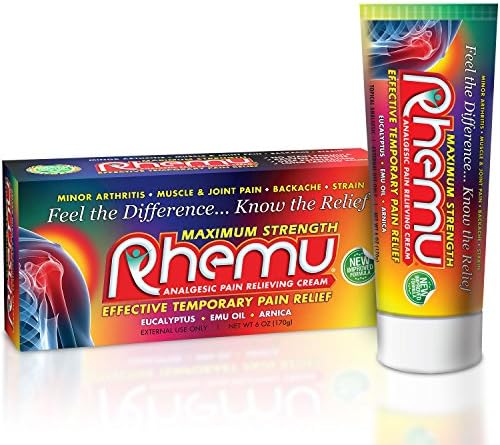 Maximum Strength Pain Relief Cream [6 oz.] - Fast Effective Pain Relieving Medication for Back Pain, Sore Muscles &amp; Joint Pain, Minor Arthritis - Rhemu