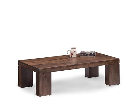 Khati Design Gappa Solid Wood Coffee Table (Country Life Finish, Brown)