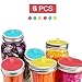 Blasoul 6PCS Mason Jar Lids Fermentation Lids for Mason Jars Wide Mouth Food-Grade Silicon Waterless BPA Free mold free Dishwasher Safe 3 colors Fermentation Lids for Fermented Probiotic Food