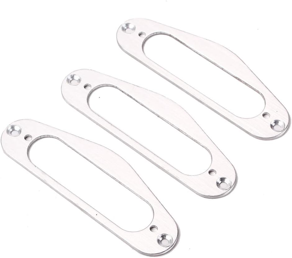 Alnicov 2 Pcs Metal Single Coil Pickup Surround Plate Mounting Ring for Guitar,Silver BigaMart