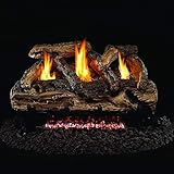 Peterson Real Fyre 24-inch Split Oak Log Set With Vent-free Natural Gas Ansi Certified G9 Burner - Variable Flame Remote