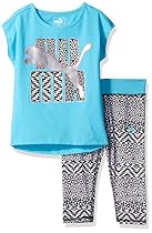 PUMA Baby Girls' Puma Legging Set, Blue Atoll, 18M