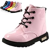 DADAWEN Boy's Girl's Waterproof Side Zipper Lace-Up Ankle Boots (Toddler/Little Kid/Big Kid)