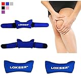 Patella Knee Strap for Knee Pain Relief by LOKSER | Best Brace Support band for Jumpers Knee, Running, Osgood Schlatter, Tendonitis, Basketball, Squats | Unisex Adjustable & Top Quality (2 Pack, Blue)