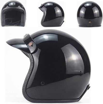 Casco Astronauta Para Moto Bicicleta Crucero Scooter Brightblack S Carachome Casco Moto Vintage Verano Casco Jet Moto 3 4 Casco Seguridad Hombres Y Mujeres Cascos Cascos Half Helmet