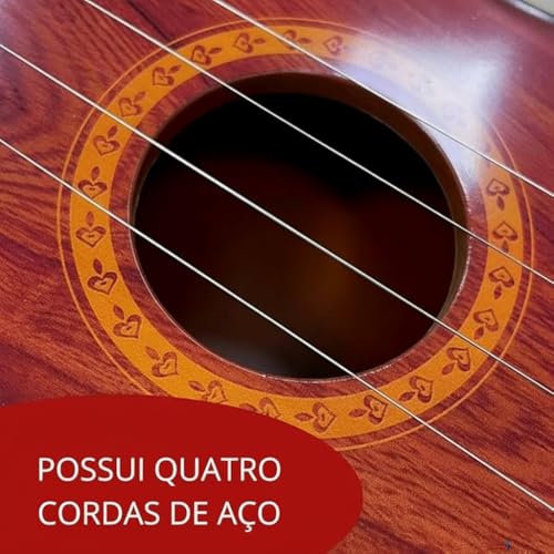 Ukulele Infantil Violão Infantil de Plástico Instrumento Musical Educativo para Crianças